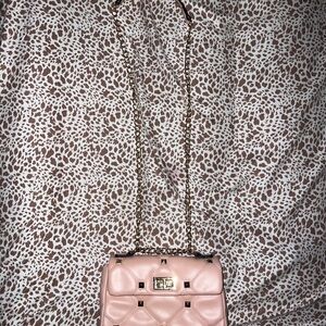 Pink Quilted Chain Shoulder Bag